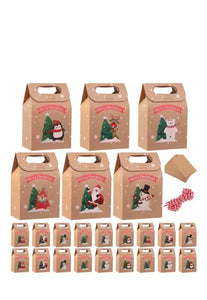 Christmas cookie cake biscuit gift box with tags  x 6 pc Santas Workshop Direct