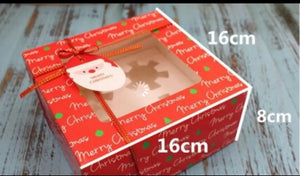 Christmas cookies  cup cake box / candy / biscuits (Red)gift boxes x 12 pcs Santas Workshop Direct