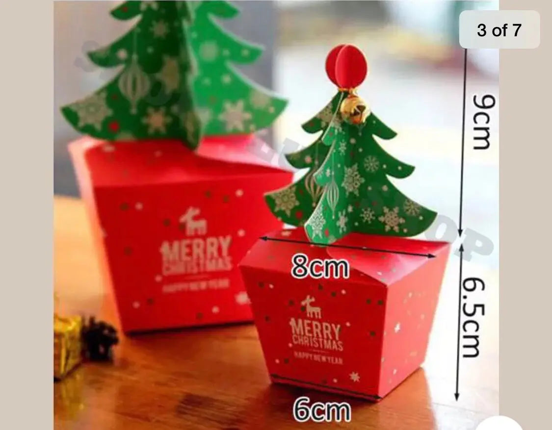 Christmas tree cake biscuit candy cup cake cookie box x 1 Santas Workshop Direct