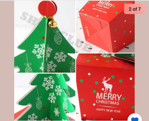 Christmas tree cake biscuit candy cup cake cookie box x 10pcs Santas Workshop Direct