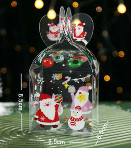 Clear Christmas cookie gift box 8pc Santas Workshop Direct