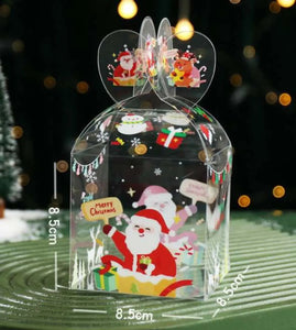 Clear Christmas cookie gift box 8pc Santas Workshop Direct