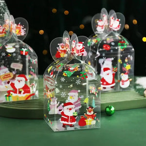 Clear Cup cake box  Christmas cookies / candy / biscuits/ gift box 12pc Santas Workshop Direct