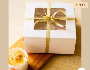 Cup Cake/ Cake / Cookie / Candy  box Christmas gift box with gold ribbon  x 10 pcs Santas Workshop Direct