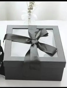 Elegant black square box/ hamper with black ribbon 23 .5 cm x 3 pcs Santas Workshop Direct