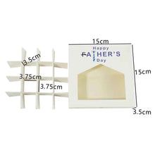 3pcs Fathers Day cookie bakery box Fathers Day cookie box 16-Grid Palace-Style Gift Box with a Transparent Window (15x15x 3.5 cm)