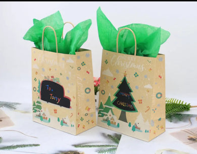 Gift bags x 12 pcs with tags Santas Workshop Direct