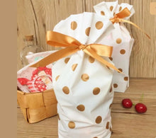 Gold dots  Candy Bag Halloween Christmas plastic tie gift bags pack 20 pcs Santas Workshop Direct