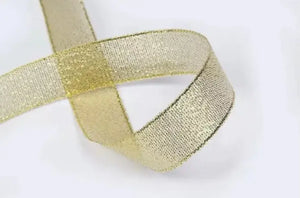 Gold silky ribbon 10mm Santas Workshop Direct
