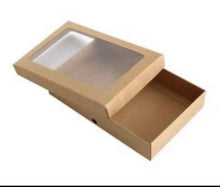 15pcs Kraft Paper Gift Boxes with PVC Window Bakery Packaging Carton   270x 165 x 50 mm