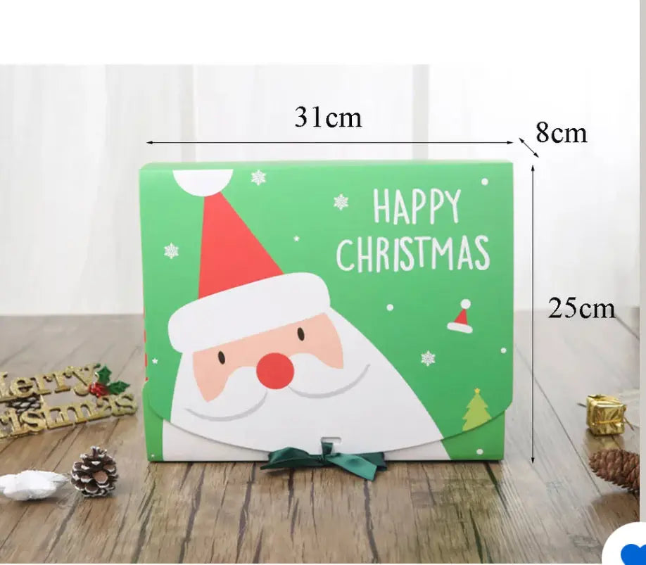 Green Christmas Cup Cake Candy Cookie Box 31 cm Santas Workshop Direct