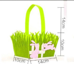 Green Easter Basket Bunny Gift Bags / Bucket x 1 pc Santas Workshop Direct