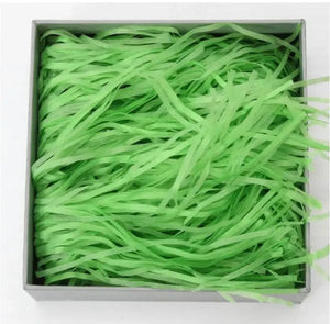 Green Shredded tissue crepe paper hamper filler gift box packaging  20 grams Santas Workshop Direct