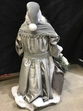 55cm Grey & White Standing Santa Claus Christmas Ornament – Luxury Holiday Home Decoration