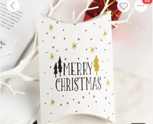 Merry Christmas Pillow Shape Christmas Candy Chocolate Cookie Box Wedding Party Favors Bags Santas Workshop Direct