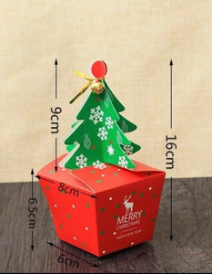 Merry Christmas Tree Bell Party paper Favour Gift Candy Cupcake Fudge Bags Boxes X 1PC Santas Workshop Direct