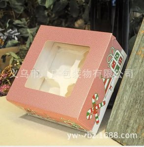 Orange Christmas cup cake box x 24 pcs Santas Workshop Direct