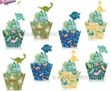 PRE ORDER Birthday cup cake muffin wrappers with toppers 24 pc Santas Workshop Direct