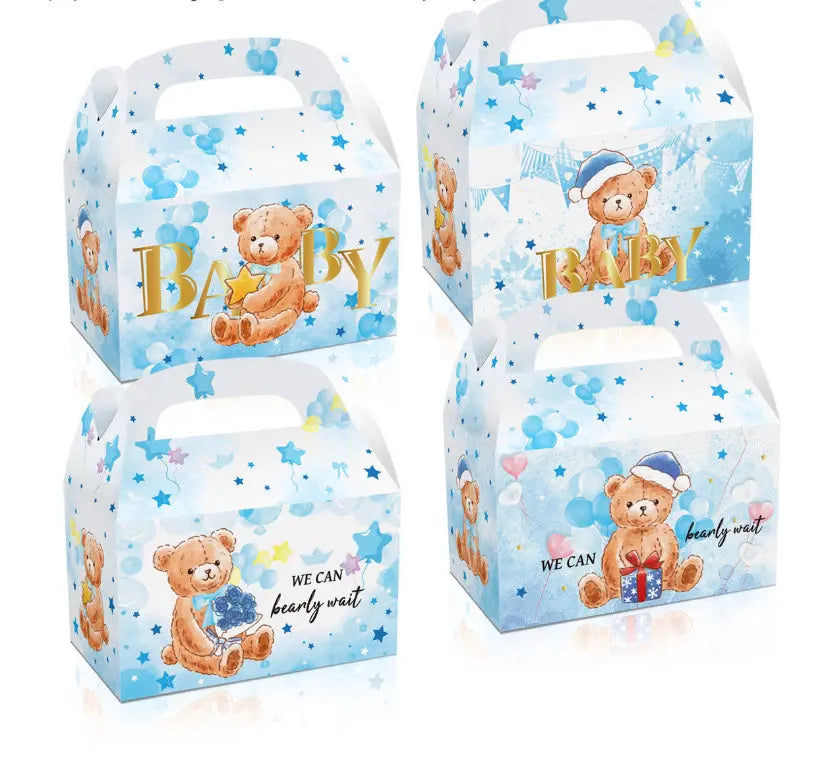 PRE ORDER Blue Birthday Cup cake  cookie box / Easter Basket Bunny Bags / Bucket / cookie gift box x12 pcs Santas Workshop Direct