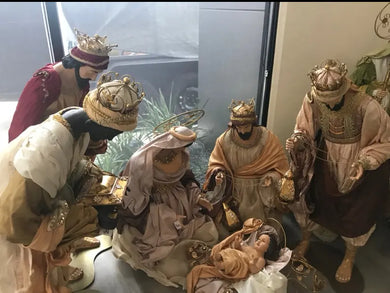 PRE ORDER Large Christmas Holy Family nativity set with manger approx 170 cm Santas Workshop Direct