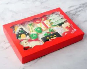 PRE ORDER Red Christmas Cookie boxes x 12 pcs Santas Workshop Direct