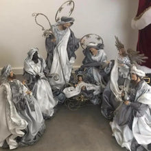  Silver and white  Christmas Holy Family Nativity set / scene with manger  -35-55 cm Santas Workshop Direct