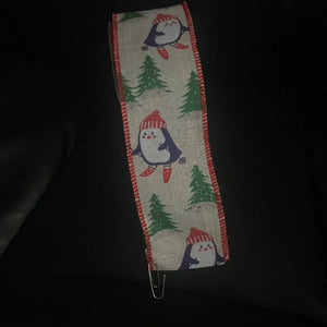 Penguin  Merry Christmas ribbon 65mm x 5 yards Santas Workshop Direct
