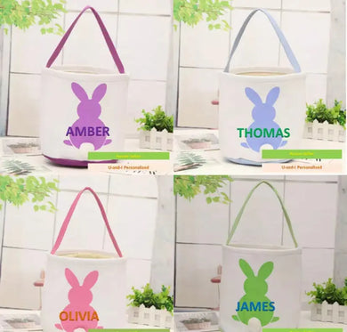 Personalised  Easter Basket Bunny Bags / Bucket / cookie gift box x1 pcs Santas Workshop Direct
