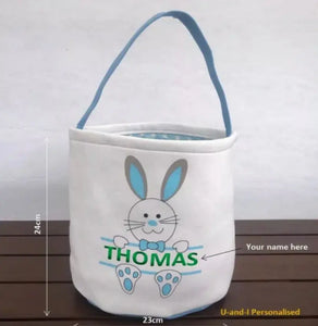 Personalised Easter Basket Bunny Bags / Bucket / cookie gift box x1 pcs Santas Workshop Direct