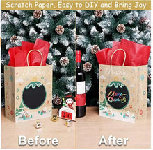 Personalize Christmas Gift bags x  12 pcs with tags (red & green) Santas Workshop Direct