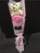 Mothers day Birthday Valentines day Pink  Rose Everlasting Bear Flower with I Love you Teddy - Santas Workshop Direct