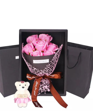 Pink Soap Rose Valentines Day / Mothers Day / Birthday / Anniversary /Christmas Flowers Santas Workshop Direct