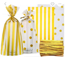 Plastic Gold dots Candy Bag VAlentines day  Halloween Christmas pack 50 pcs Santas Workshop Direct