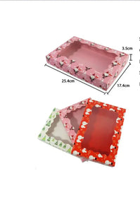  Red Christmas Cookie boxes x 6pcs Santas Workshop Direct