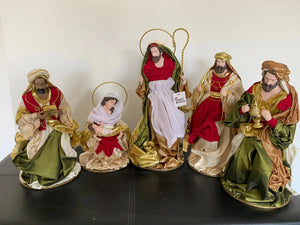 Red Christmas Nativity  with manger  -40cm Santas Workshop Direct
