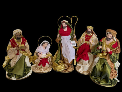 Red Christmas Nativity  with manger  -40cm Santas Workshop Direct
