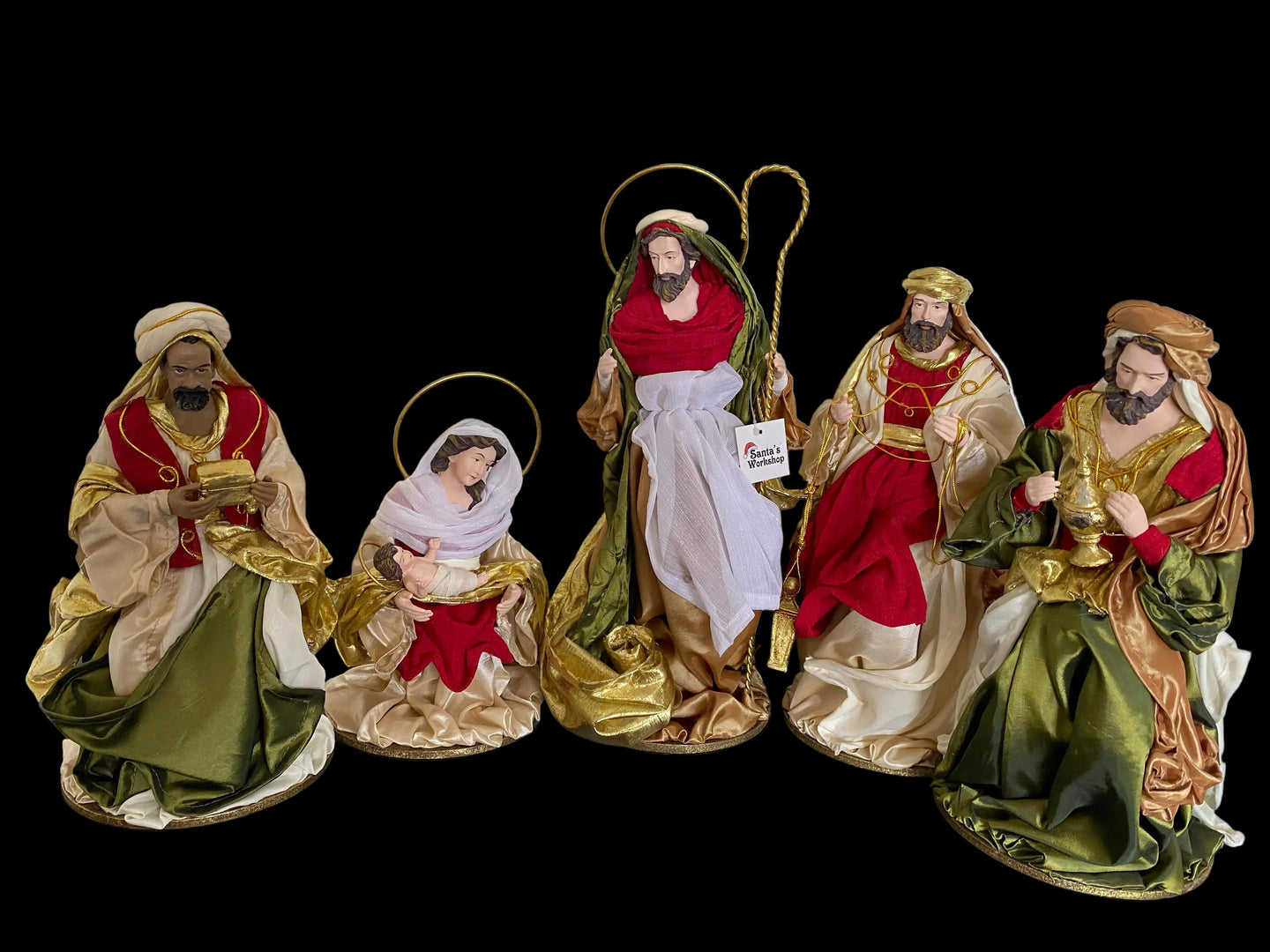 Red Christmas Nativity  with manger  -40cm Santas Workshop Direct