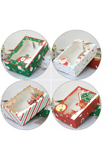 Red Green White  Stripped Christmas cookie cake biscuit gift  box x 12 pcs Santas Workshop Direct
