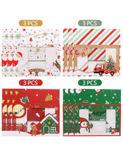 Red Green White Stripped Christmas cup cake box x 12 pcs Santas Workshop Direct