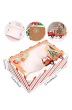 Red Green White Stripped Christmas cup cake box x 12 pcs Santas Workshop Direct