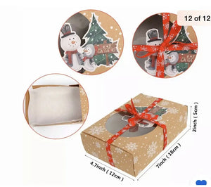 Santa / Elf storage box / cookies / cake / lollies x 12 pcs Santas Workshop Direct