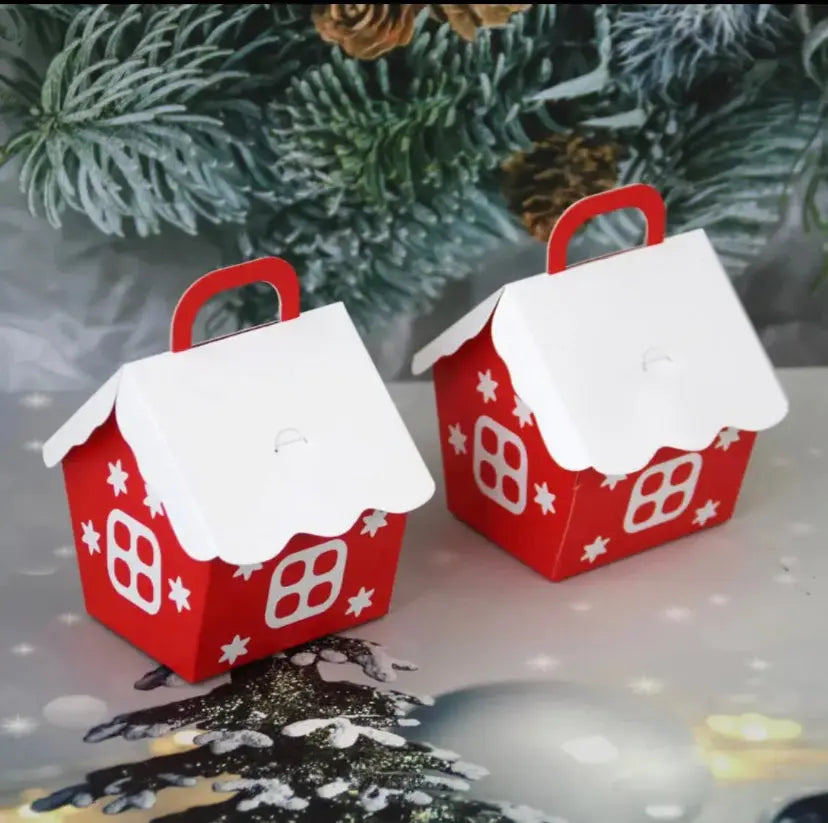 Santa Claus Christmas cookie/ candy  house box x 2pcs Santas Workshop Direct