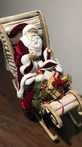 Santa sitting on sleigh 22”- 65 cm approx freeshipping - Santas Workshop Direct