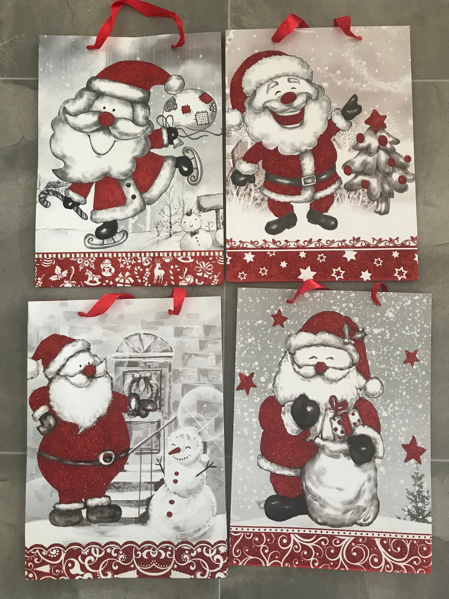 Santas Christmas Gift bags x 4 Santas Workshop Direct