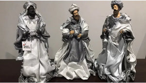 Silver and white  Christmas Holy Family Nativity set / scene with manger  -35-55 cm Santas Workshop Direct