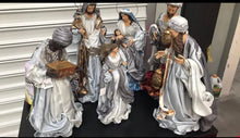 Silver and white Christmas Holy Family Nativity set / scene with manger and angel  - 65 cm approx Santas Workshop Direct