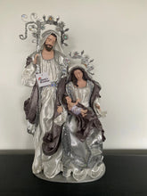 Silver white Christmas Holy Family Nativity set / scene with manger  -35-50cm Santas Workshop Direct