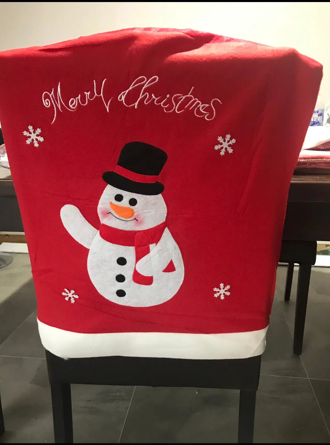 Snowman design chair cover Santas Workshop Direct