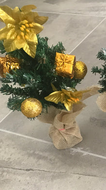 Yellow Christmas Tree 30 cm Santas Workshop Direct