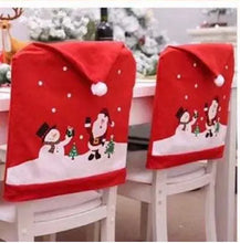 Christmas festive snowman design chair cover x 2pcs - Santas Workshop Direct
